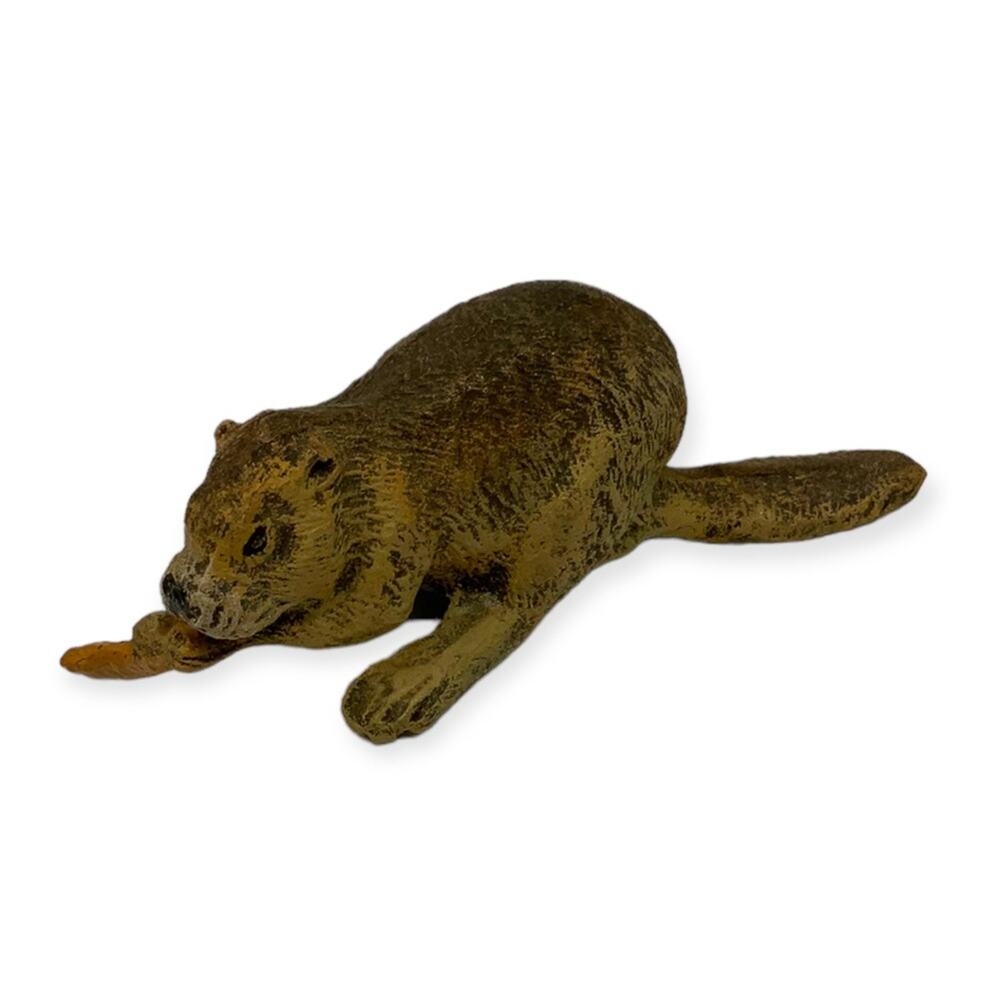 Vintage Brown Beaver Woodchuck Animal Miniature Figurine Collectable Menagerie